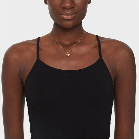 14K Gold Dipped Cubic Zirconia Open Heart Angel Wings Pendant Necklace - Gold - Picture 2 of 5